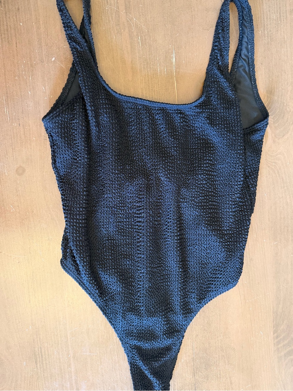 Black Textured One-Piece Swimsuit - Women's Swim